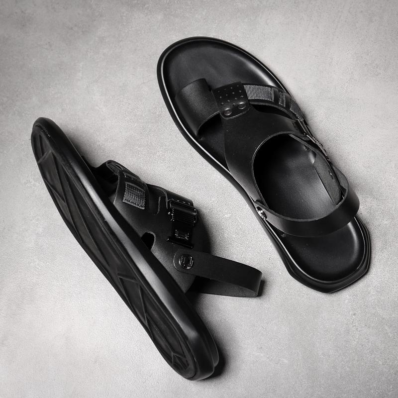 Повседневная модная мужская обувь из натуральной коровьей кожи, мягкие нескользящие пляжные летние сандалии, тапочки, шлепанцы, прогулочная обувь