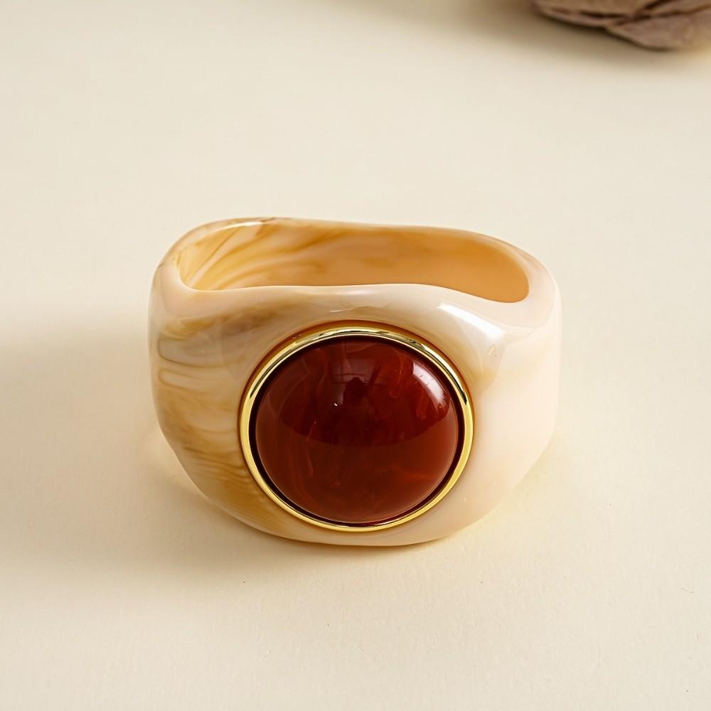 Europe American Style Acrylic Bangle Smudging Retro Hand Ring Cute Irregular Wide Bracelet Girls