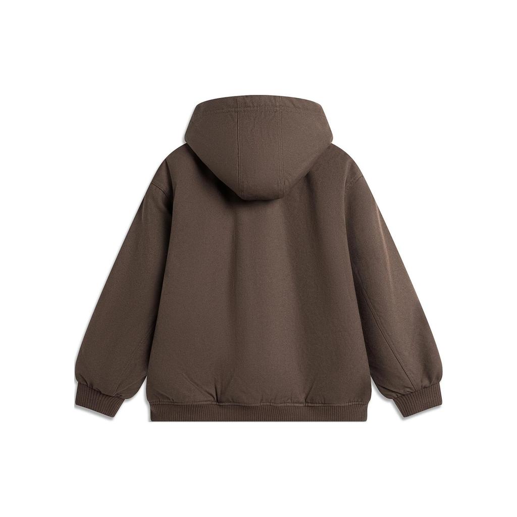 Li Ning Badfive Letter Print Loose Hoodie Jacket Men Jacket Slate-Brown AJMT315-1