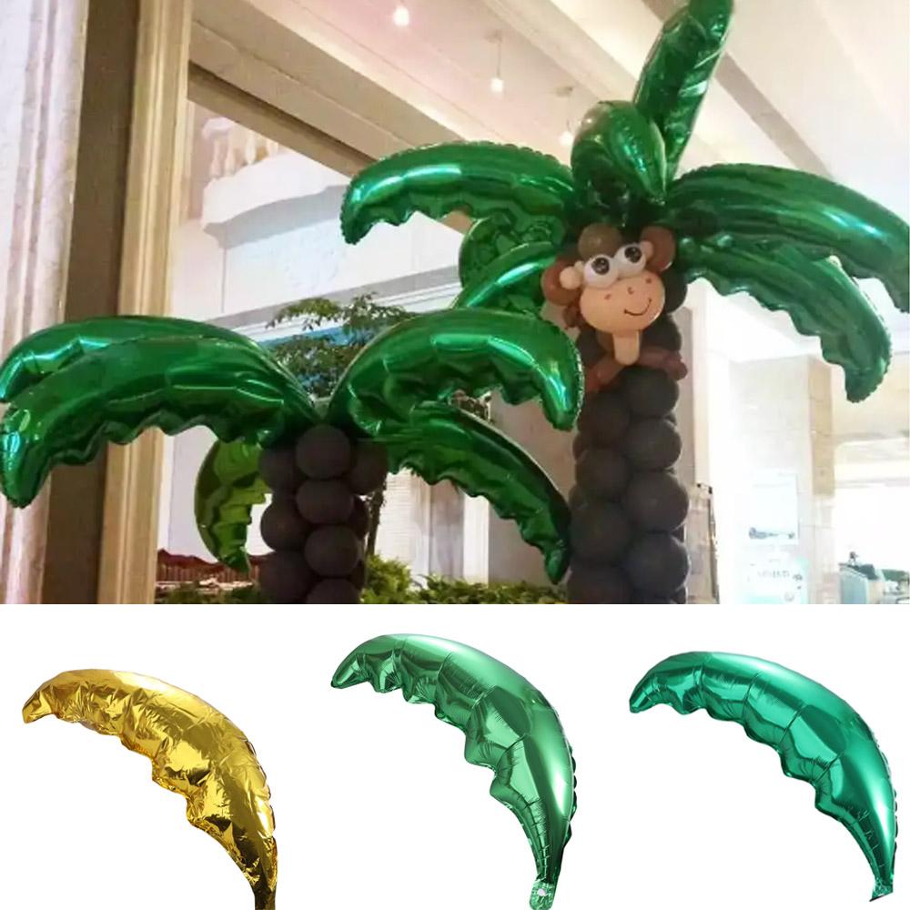 Durable Palm Tree Leaf Balloons Aluminum Foil Palm Leaf Balls Baby Shower