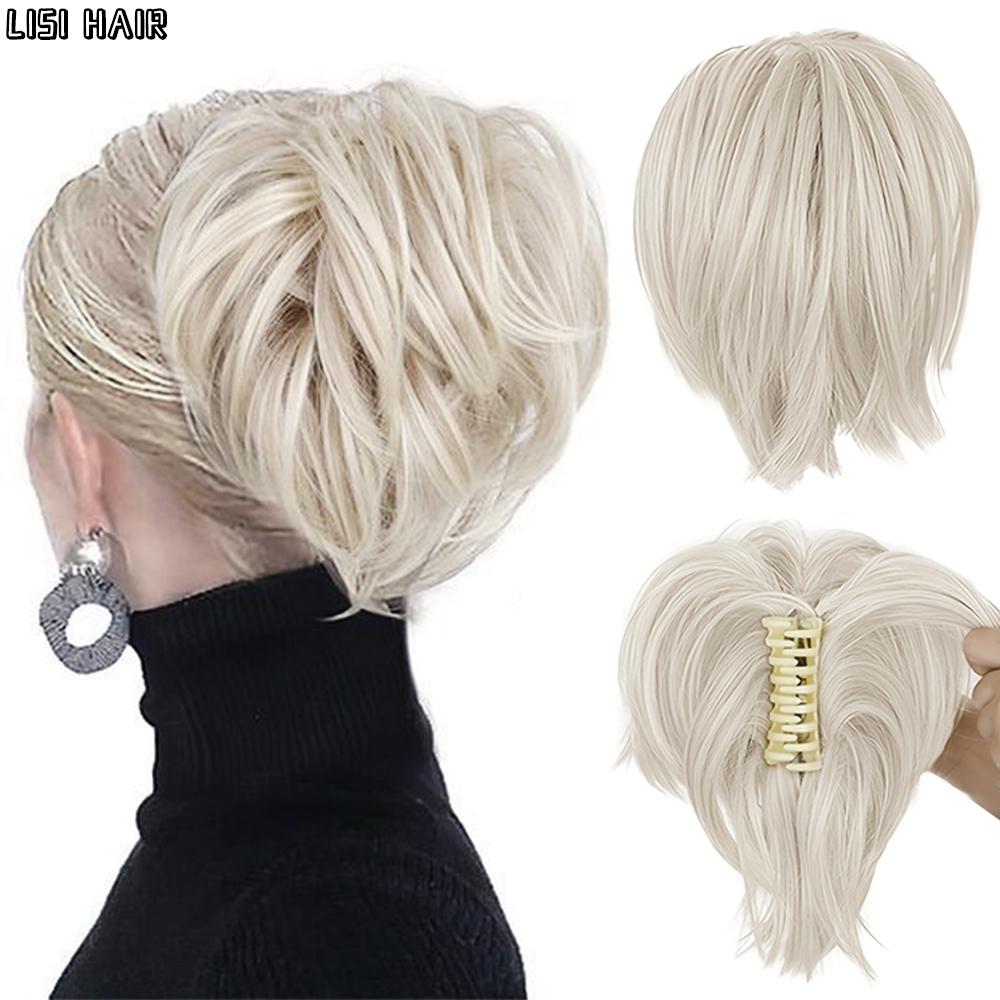 LISI HAIR Synthetic Messy Short Wavy Ponytail Wig Extensions Claw Wig For Effortless Style For Women