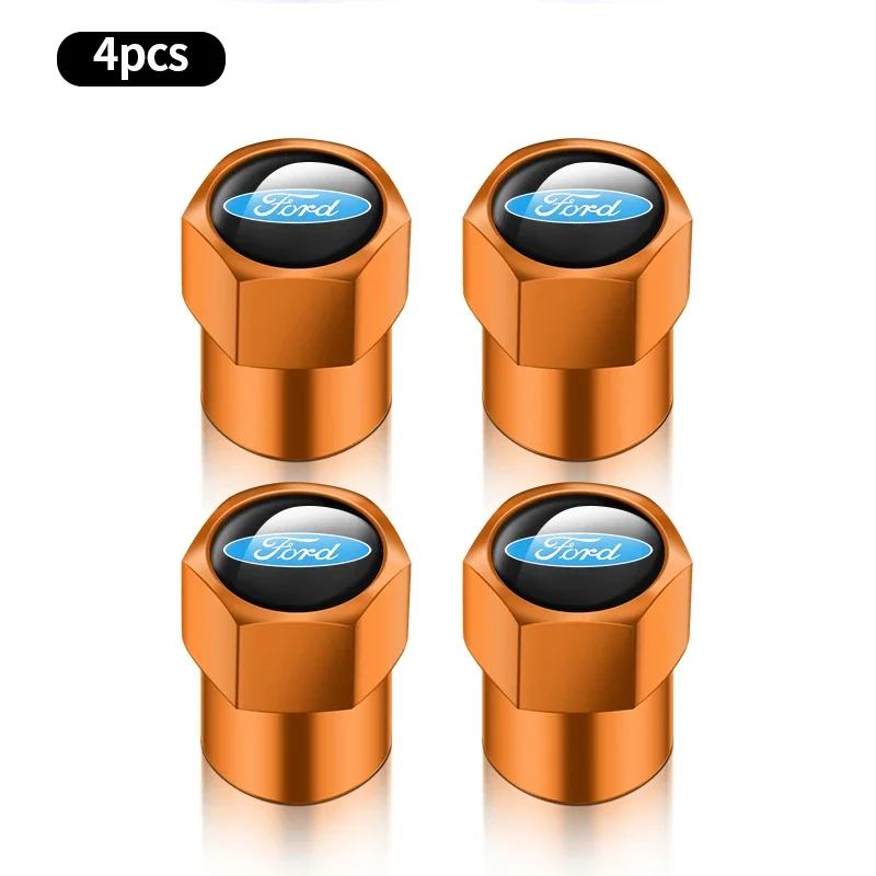 New 2026 Car Sticker 4pcs Car Wheel Air Valve Stem Cover Caps For Ford Focus Fiesta Ranger Mondeo Escort Falcon Flex S-MAX Kuga