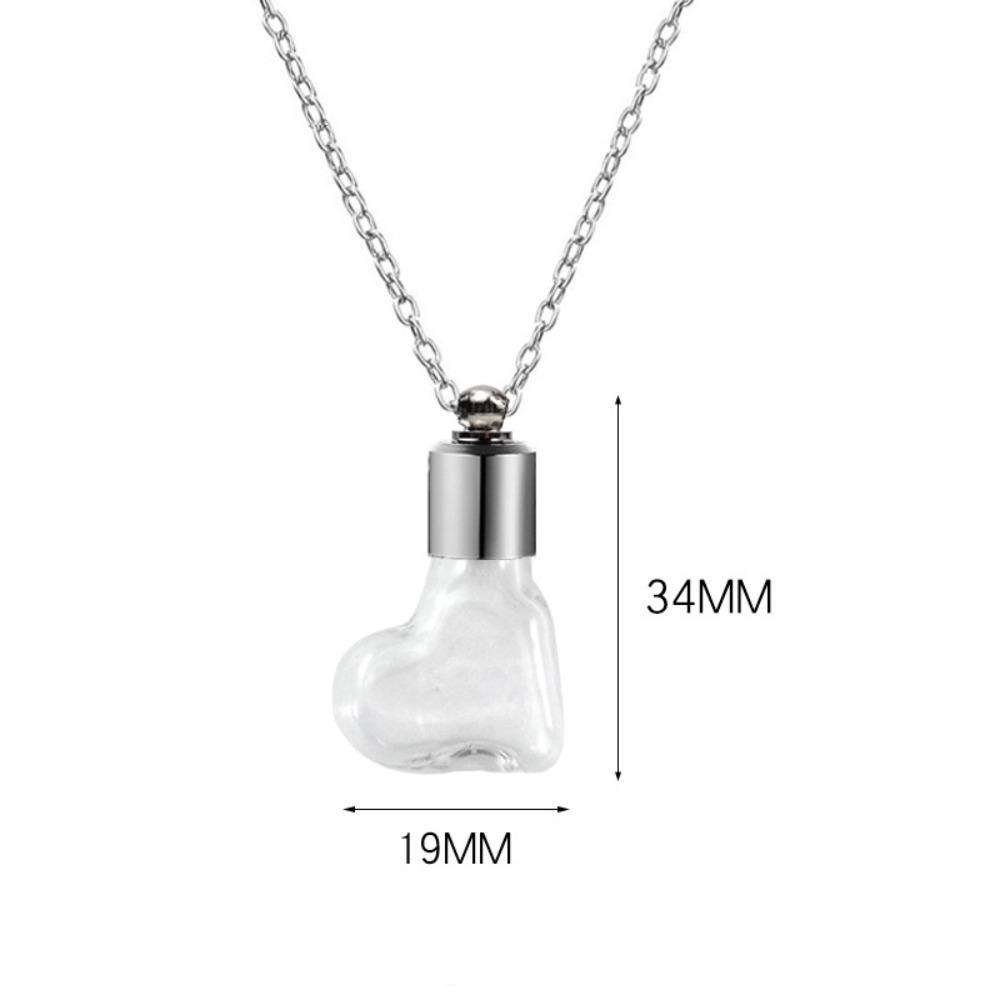 С цепочкой ожерелье из стеклянной бутылки прозрачное стекло памятное ожерелье портативная бутылочка для желаний