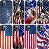 American USA Flag Eagle Phone Case For Apple iPhone 14 13 12 Mini 11 Pro Max 7 8 XR X XS 7 8 Plus SE 2020 2022 Black Cover