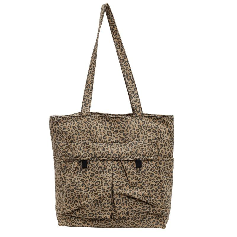 Большая вместительная женская сумка через плечо, легкая женская сумка с леопардовым принтом