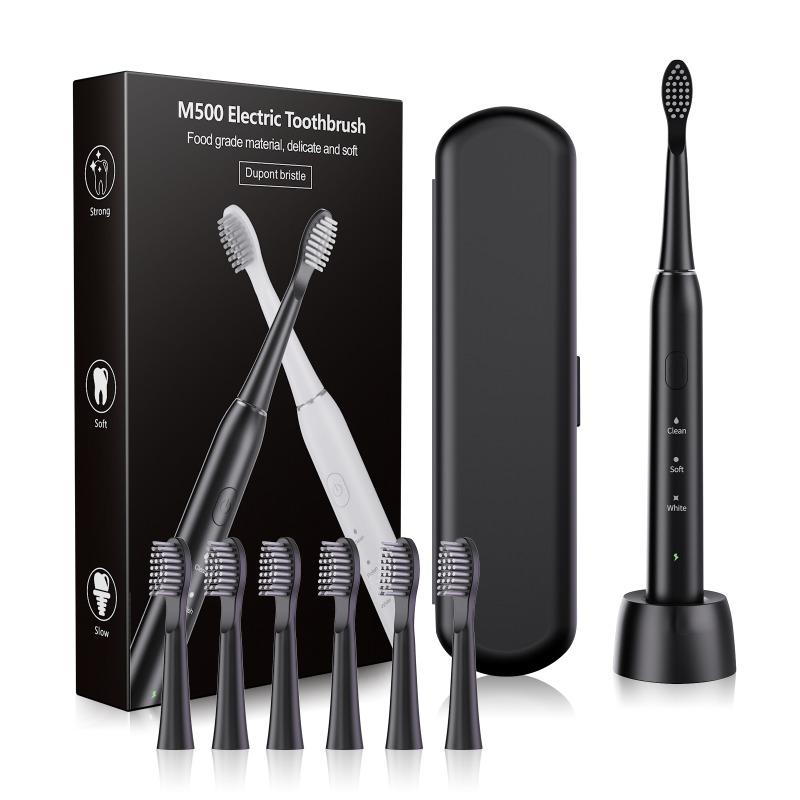 Sonic Electric Toothbrush with 6 Tooth Brush Heads IPX7 Waterproof USB Toothbrush Adult Ultrasonic Brush for Teeth Cleaning
