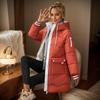 YYFS Женская мода повседневная осень-зима однотонная принт с длинным рукавом утолщенные средние куртки и пальто пуховики