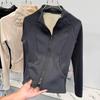 Women S Short Fleece Lined Slim Fit Stand Collar Long Sleeve Coat