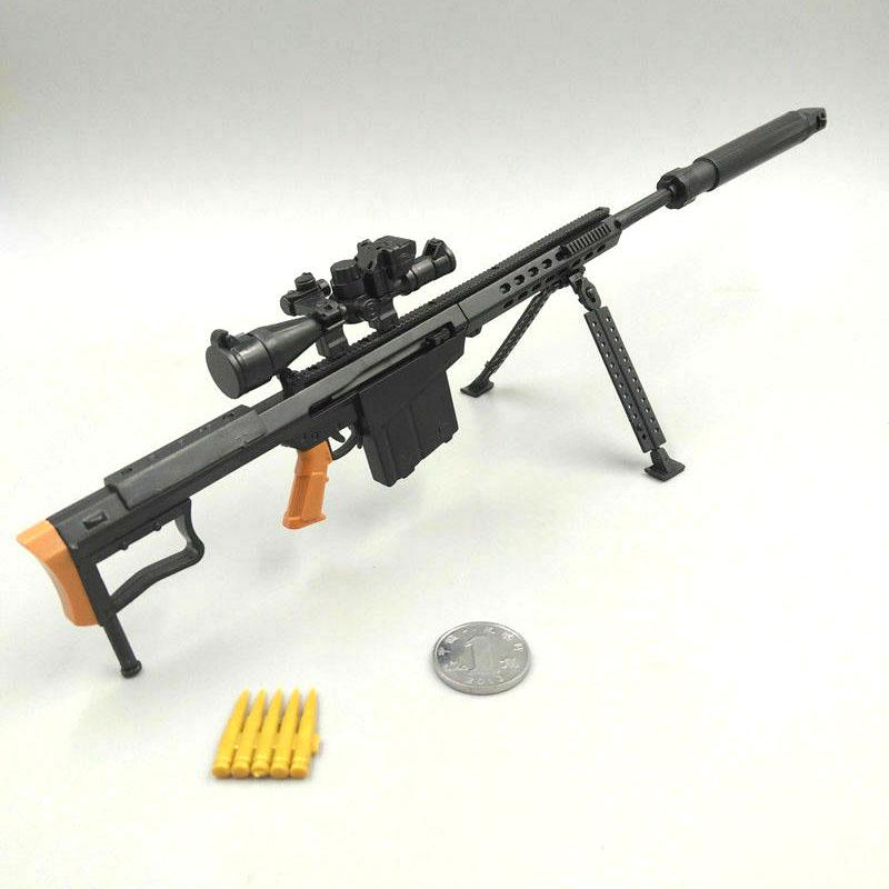 Масштаб 1/6 Военное Оружие Армии США Снайперская Винтовка M82A1 M134 M14 M16 Полицейский Солдат SWAT Фигурка Модель для Сборки Оружие Игрушки