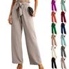Женские повседневные широкие брюки с карманами, легкие, с высокой талией, регулируемые, с завязками, свободные брюки