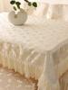 Высококачественная квадратная скатерть с кружевным краем, бытовая подушка для обеденного стола, подушка для стула, чехол на спинку, минималистичный современный пылезащитный чехол