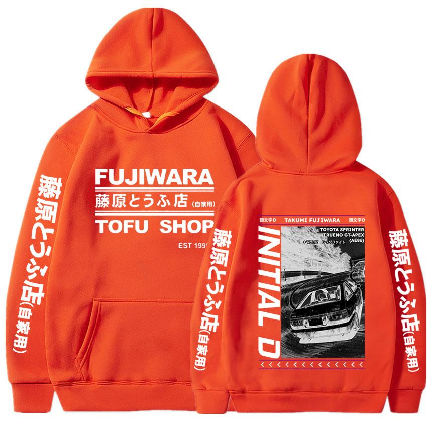 Популярная японская аниме Drift AE86 Initial D, двухсторонняя толстовка с капюшоном Takumi Fujiwara R34 Skyline GTR JDM Manga, толстовки с капюшоном, уличная одежда