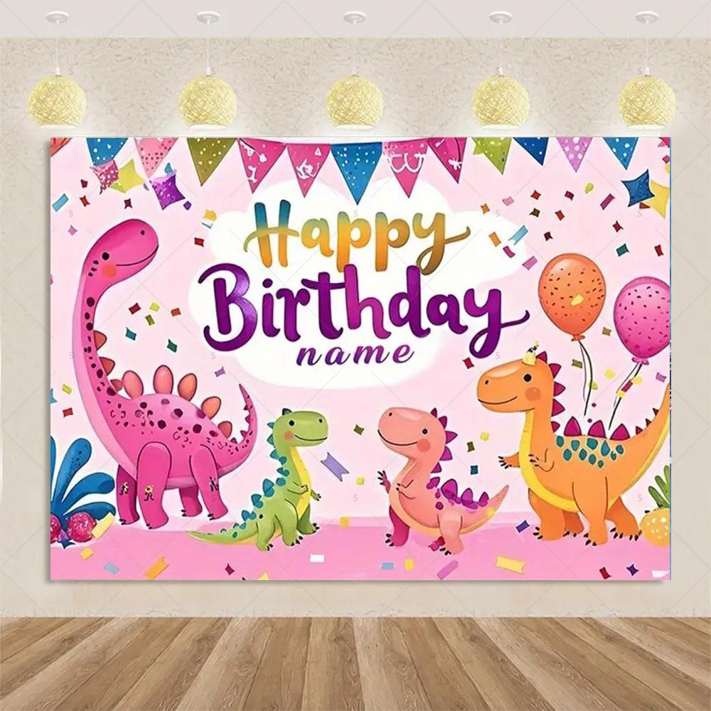 Cartoon Dinosaur Kid Birthday Party Decoration Jungle Animal Background Banner Jurassic World Woodland Backdrop For Baby Shower