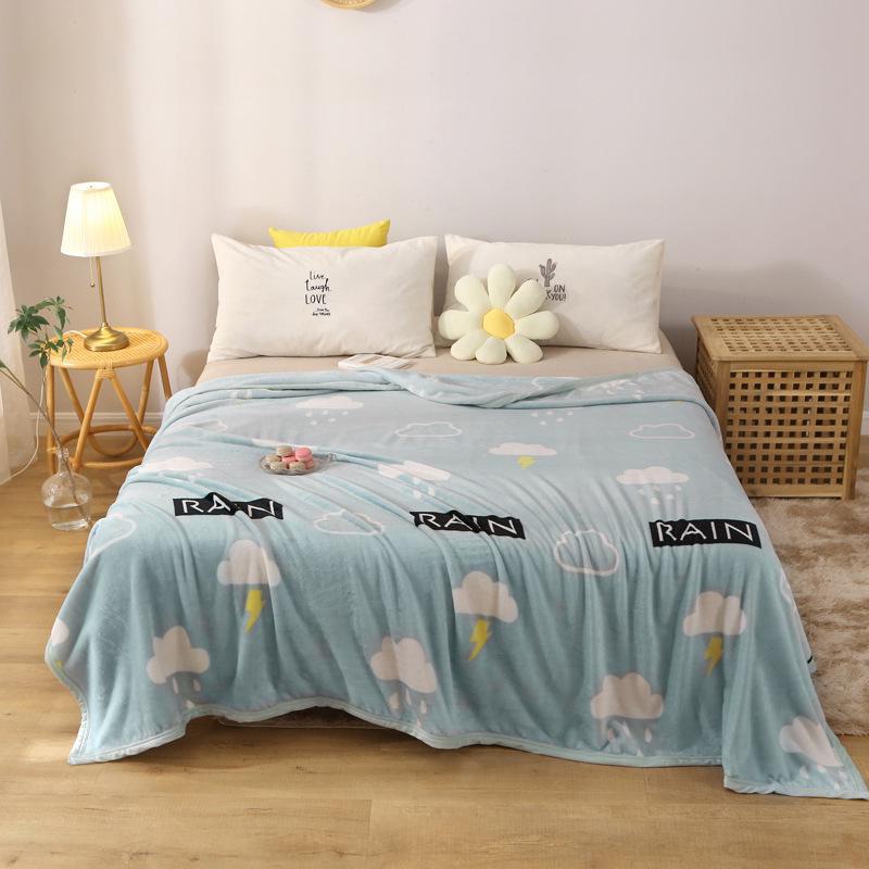 Coral Fleece Flannel Blanket - Winter Gift, Cozy Nap Blanket for Kids & Office