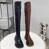 Women's Over-the-Knee High-Tube Autumn/Winter Knight Boots - Slim, Height-Increasing, Elastic, Plus Velvet with Zipper.
