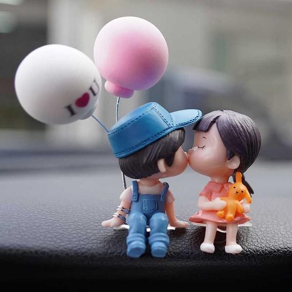 Rasmus Car Accessory Figure Mini Me 6-piece Set Free Gift, Balloon Blue Couple, 1 piece,Korean Car Acc