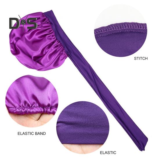 Women Shower Cap Sleeping Satin Bonnet Solid Color Adjustable Lace-up Bow Waterproof High Density Women Braids Curly Night Hat Beauty Parlor Cap