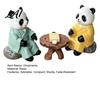 Chinese Panda Ornament for Tea Room Playing Go Chess Figurine Resin Zen Robe Tabletop Exquisite Theme Gift Ornament Cute Statue Study Office