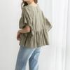 Japanese and Korean style ins women's top spring and summer short-sleeved casual lantern sleeve A-shaped hem pullover lotus leaf sleeve commuter shirt