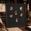 Retro Photo Frame Magnets Halloween Dark Style Refrigerator Magnet, Gothic Oval Reusable Magnetic Frames Decorative Sticker for Metal Cabinets Kitchen