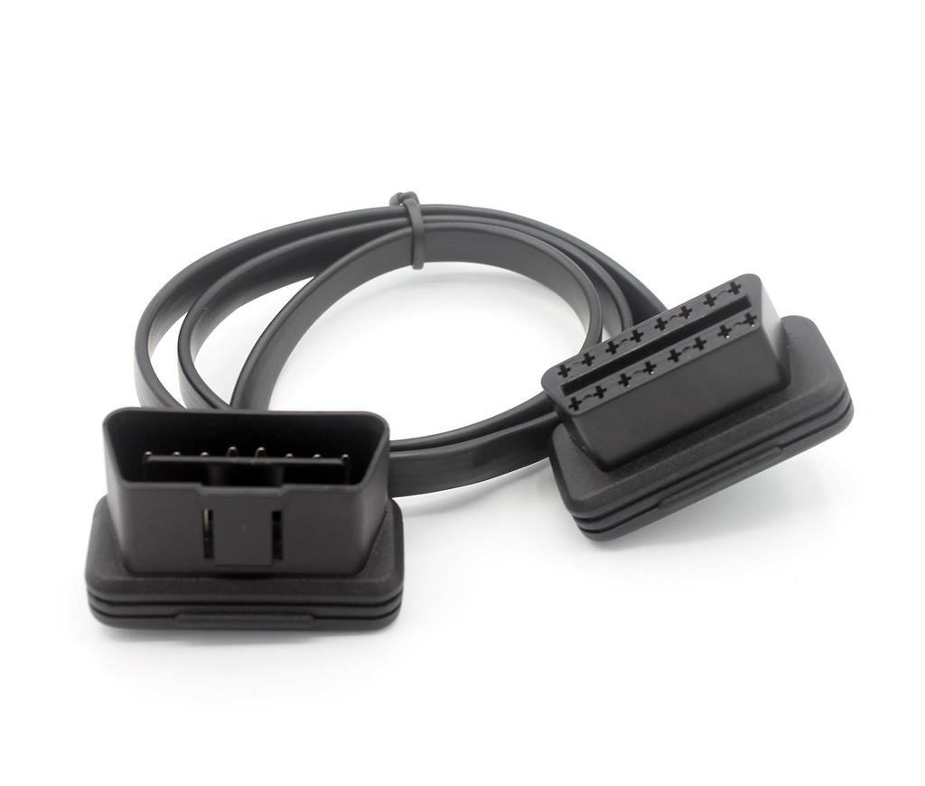 LoongGate OBD-II OBD2 Extension Cable Ultra Thin - for Code Scanner USB ECU Reader - 0.6m