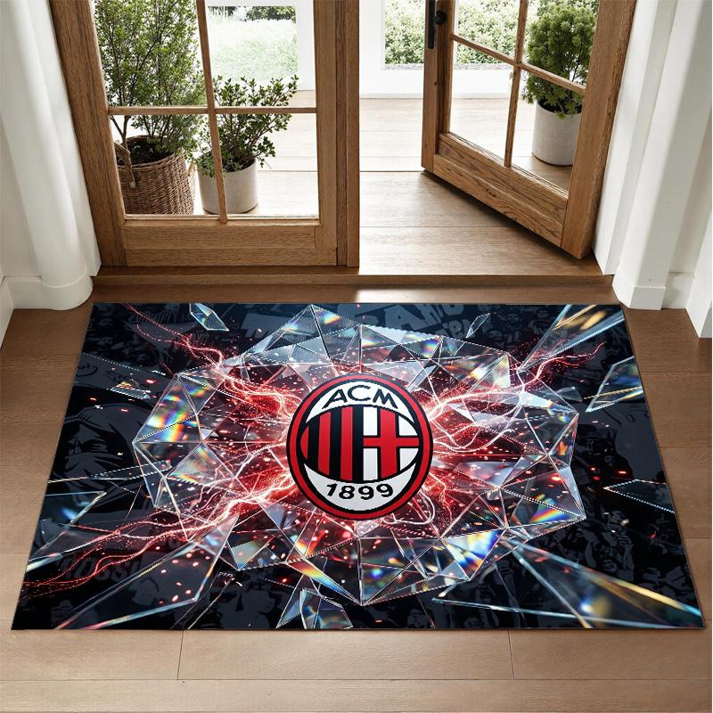 Ковер из хрустального велюра в дизайне AC Milan, мягкий декоративный коврик для прихожей спальни