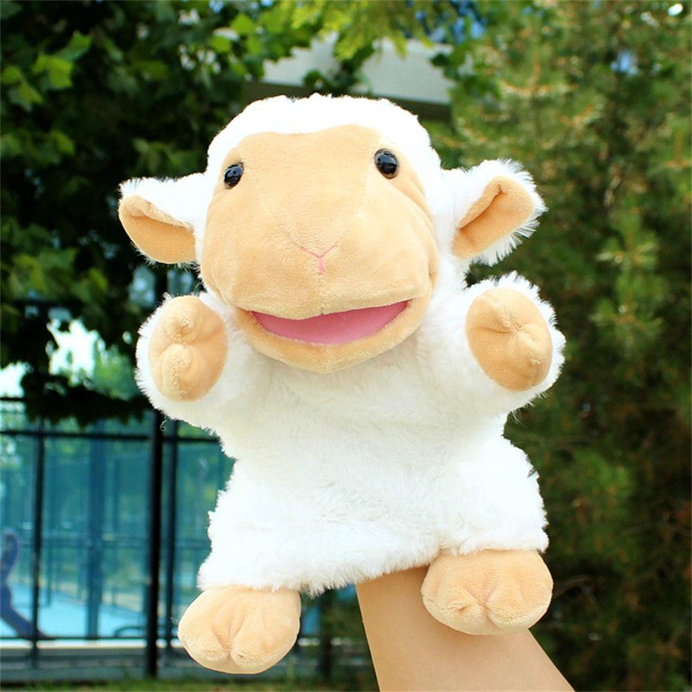 Movable Open Mouths Stuffed Hand Doll Cow Duck Pig Plush Animal Puppets Christmas   Teaching