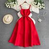 Summer Women Fashion Elegant Sleeveless Spaghetti Strap Solid Long Maxi Tank Birthdays Party Dresses With Belt