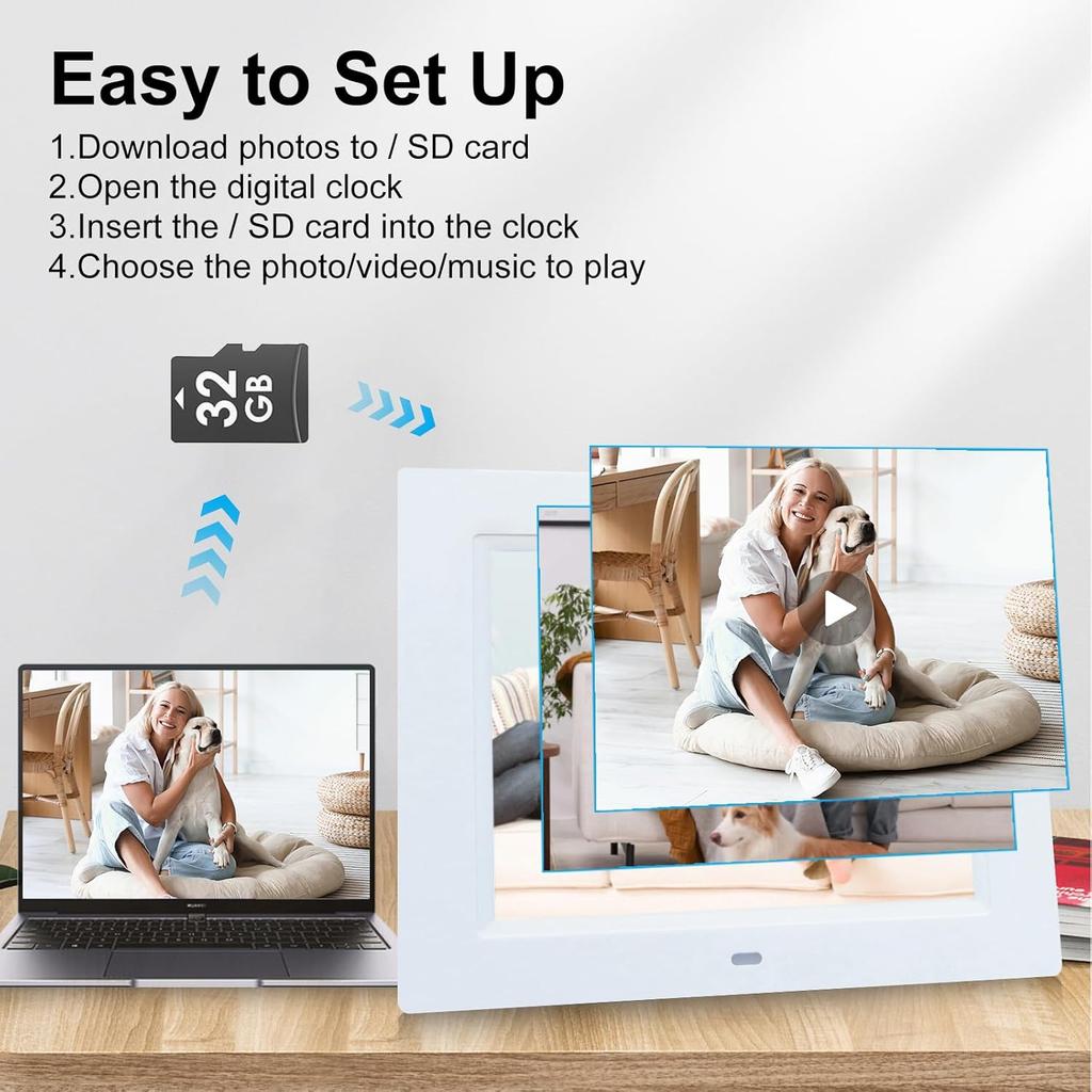 TMC 2025 New Digital Clock for Seniors, Large Display Calendar Dementia Clock with Date, Day & Week, 3 Medication Reminders+ 5 Alarms, SD Card Video,