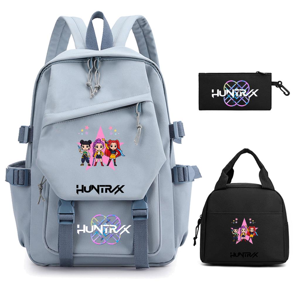 3Pcs/set Anime Cartoon Demon Hunters Printed Backpack for Teenger Children Student Schoolbag Girl Women Large Capacity Waterproof Travel Bag