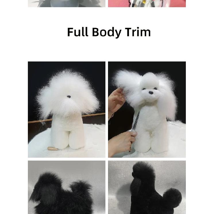 Standard Bichon Pet Simulation Model Dog for Grooming Practice Fake Hair Trim And Style Must Be Used with Skeleton Model