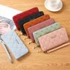 Женский длинный кошелек из искусственной кожи, держатель для карт, большая вместительная застежка на молнии, кошелек для монет, органайзер для нескольких карт, сумка на браслет для мобильного телефона