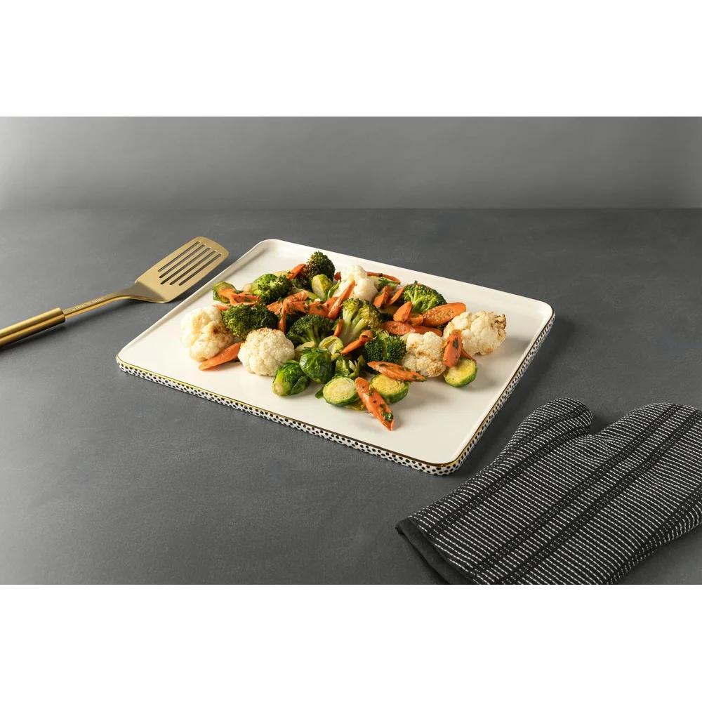 Квадратный керамический камень для выпечки 15 дюймов Антипригарный камень для пиццы Равномерное распределение тепла Идеально хрустящая корочка Идеально для выпечки хлеба