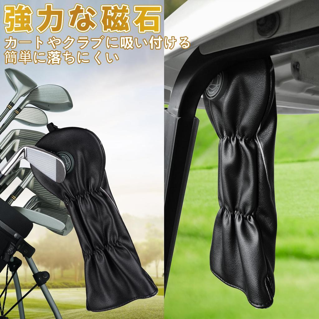 Golf Wood Cover Set of 3 (1FH) for DriverFairway WoodUtility Club Head Cover Black Synthetic Leather The Golf Father
