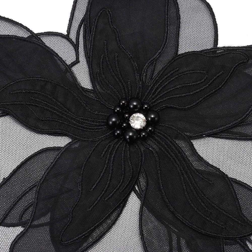 Ткань Ткань Ручной Работы Жемчужные Цветочные Нашивки Платье DIY Декоративные Цветочные Нашивки