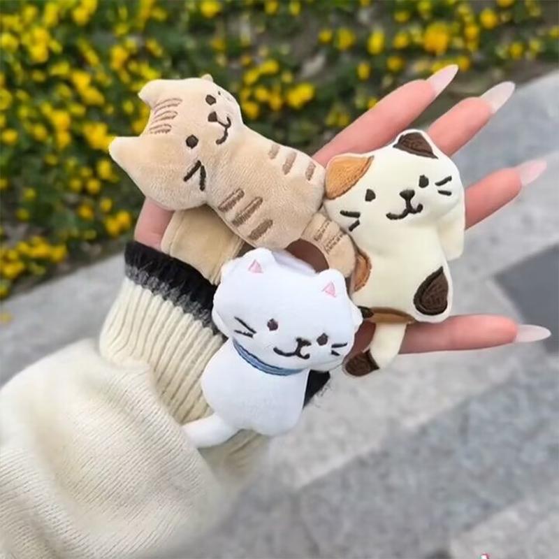 Кавайная плюшевая сумка-котенок, подвеска, мини-плюшевая кукла котенка, мультяшная плюшевая кукла, подвески для сумки, мягкая плюшевая игрушка-животное, подарок для девочки-студентки