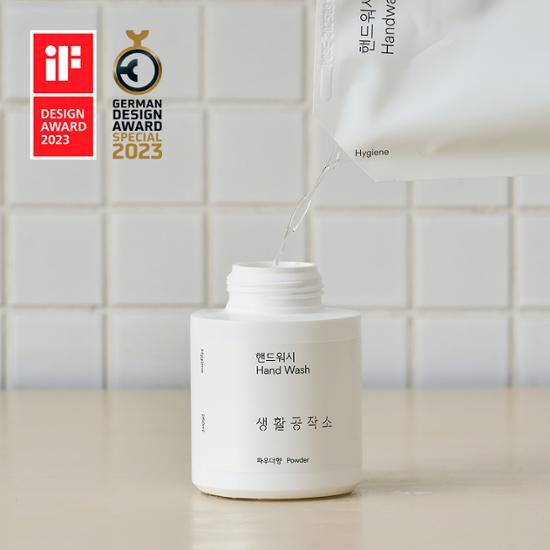 Livingcrafts Контейнер для мытья рук 250 мл x 1 + сменный блок 200 мл x 3, выберите 1 аромат