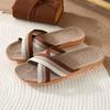 Four Seasons Linen Slippers, Home Couple Indoor Soft Bottom Slippers, Couple Wooden Floor Cotton and Linen Home Sandals