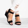 Spring and Summer Women's Footwear Sandals High Heel Slope Heel Buckle Fish Mouth Sandals