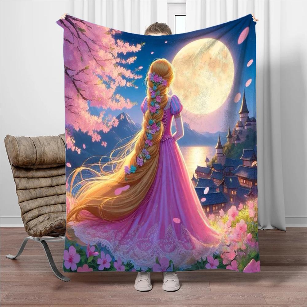 Cartoon Rapunzel Flannel Blanket Children Warm Soft Blanket for Sofa Bed Cover Blanket Suitable for Birthday Souvenir Gifts