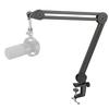 FIFINE Microphone Boom Arm, 2kg Weight Capacity, Desktop Microphone Stand with Adjustable Angle, Clamp-Type Fixation, Telescopic, and Foldable Metal C