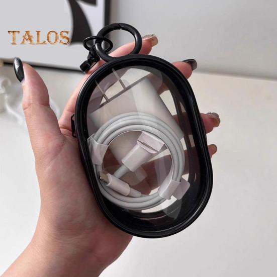 Сумка для хранения кабеля для передачи данных и зарядного устройства, прозрачная, водонепроницаемая, легкая, с легким доступом, сумка для хранения наушников с молнией