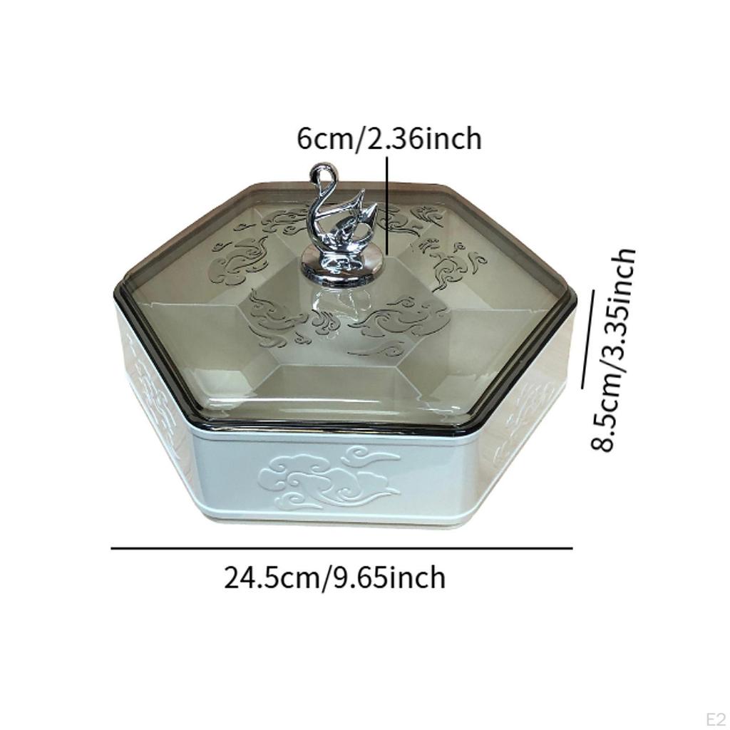 Разделенный поднос с крышкой, тарелка для конфет, орехов, пылезащитное блюдо для закусок, сухофруктов