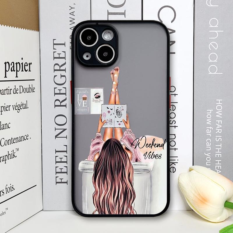 Модный Чехол для Телефона Городская Девушка для iPhone 17 16 Pro Max 16e Mini 15 14 13 12 11 XS MAX X XR 7 8 14 Plus Красивые Женщины Жесткий Чехол