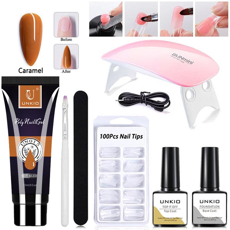 7 шт./компл., 15 мл, набор для наращивания ногтей, набор поли УФ-гелей, набор для создания УФ-геля, полуперманентный гель для ногтей для наращивания ногтей