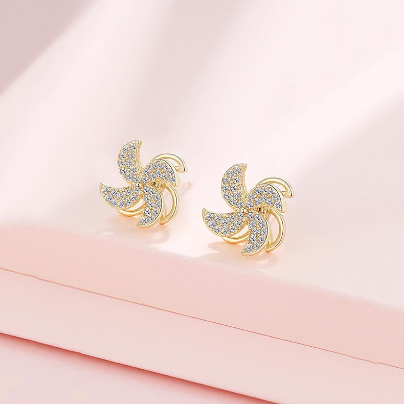 Rotating Windmill Earrings for Women, Japanese and Korean Simple Hip-hop Students, The Swivel Earrings That Can Be Given To Their Girlfriends