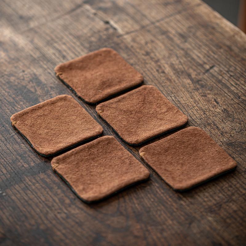 Подставка под чайную чашку Дзен трава и дерево тай-дай ручной работы чайное пространство чашка квадратная нескользящая и защищающая от ожогов теплоизоляционная подставка под горшок