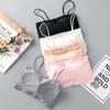 Ice SilkTank Top Chest Pad Halter Crop Tops Women Summer Camisole Backless Camisole Fashion Tube Lady Sleeves Shorty Vest