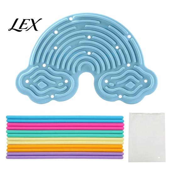 Portable Fidget Toys Silicone Sensory Activity Board, Christmas Tree Rainbow Ice Stick French Fries Calming Board with Strings, Silent Toy for Stress