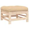 VidaXL Garden Footrest with Cushion Solid Pine Wood, Stool, Ottoman Footrest, Garden Stool, Pouf, 825667